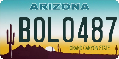 AZ license plate BOL0487