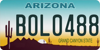 AZ license plate BOL0488