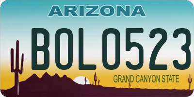 AZ license plate BOL0523