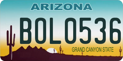 AZ license plate BOL0536