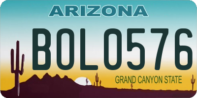 AZ license plate BOL0576