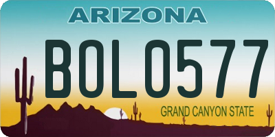 AZ license plate BOL0577
