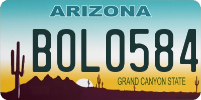 AZ license plate BOL0584
