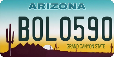 AZ license plate BOL0590