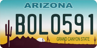 AZ license plate BOL0591