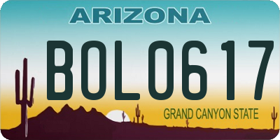 AZ license plate BOL0617