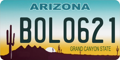 AZ license plate BOL0621
