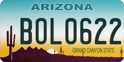 AZ license plate BOL0622