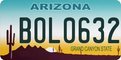 AZ license plate BOL0632