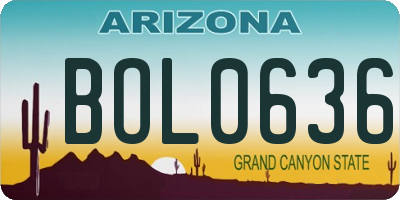 AZ license plate BOL0636