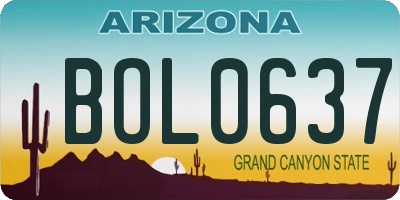 AZ license plate BOL0637