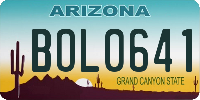 AZ license plate BOL0641