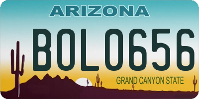 AZ license plate BOL0656