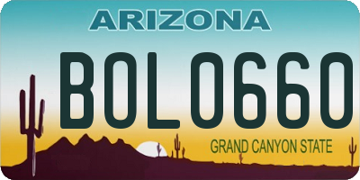 AZ license plate BOL0660