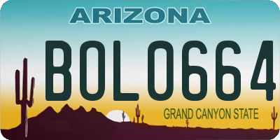 AZ license plate BOL0664