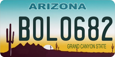 AZ license plate BOL0682