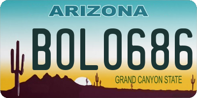 AZ license plate BOL0686