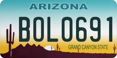 AZ license plate BOL0691