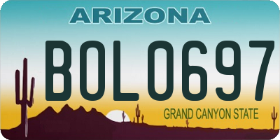 AZ license plate BOL0697