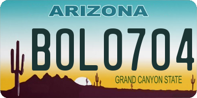 AZ license plate BOL0704