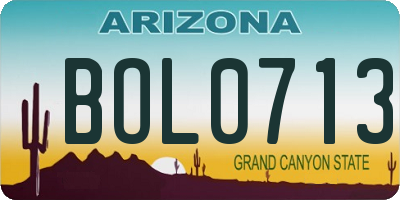 AZ license plate BOL0713