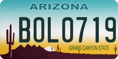 AZ license plate BOL0719