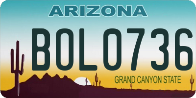 AZ license plate BOL0736
