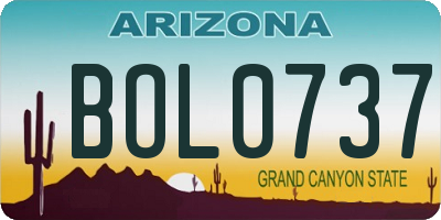 AZ license plate BOL0737