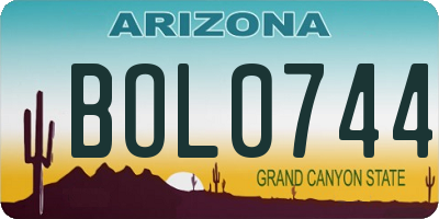 AZ license plate BOL0744