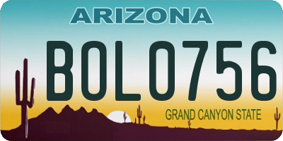 AZ license plate BOL0756
