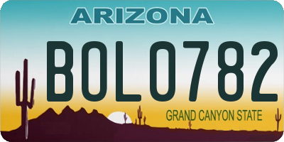 AZ license plate BOL0782