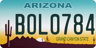 AZ license plate BOL0784