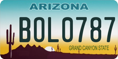 AZ license plate BOL0787
