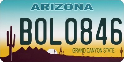 AZ license plate BOL0846