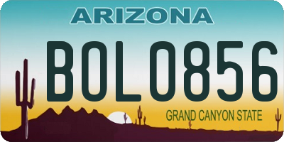 AZ license plate BOL0856