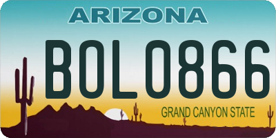 AZ license plate BOL0866