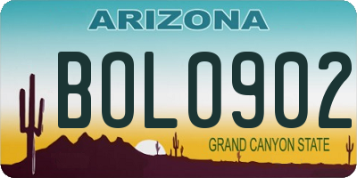 AZ license plate BOL0902
