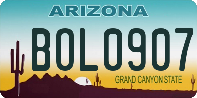 AZ license plate BOL0907