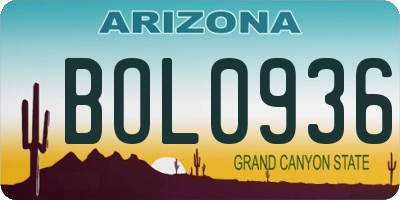 AZ license plate BOL0936