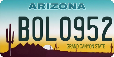AZ license plate BOL0952