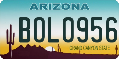 AZ license plate BOL0956