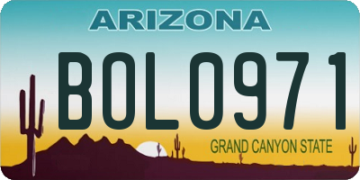 AZ license plate BOL0971