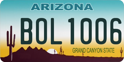AZ license plate BOL1006