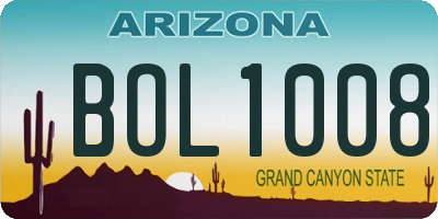 AZ license plate BOL1008