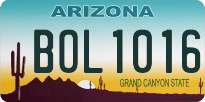AZ license plate BOL1016