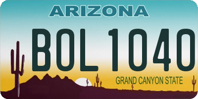 AZ license plate BOL1040