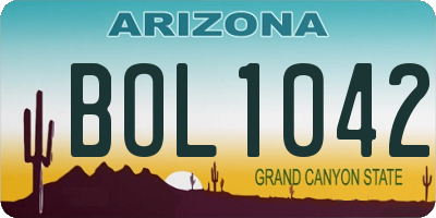AZ license plate BOL1042