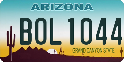 AZ license plate BOL1044