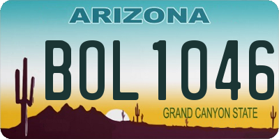 AZ license plate BOL1046