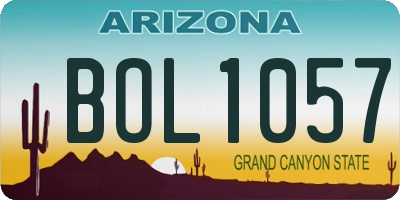 AZ license plate BOL1057